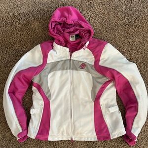 Harley Davidson Riding Gear Race Jacket XL White Pink Padded Heavyweight
